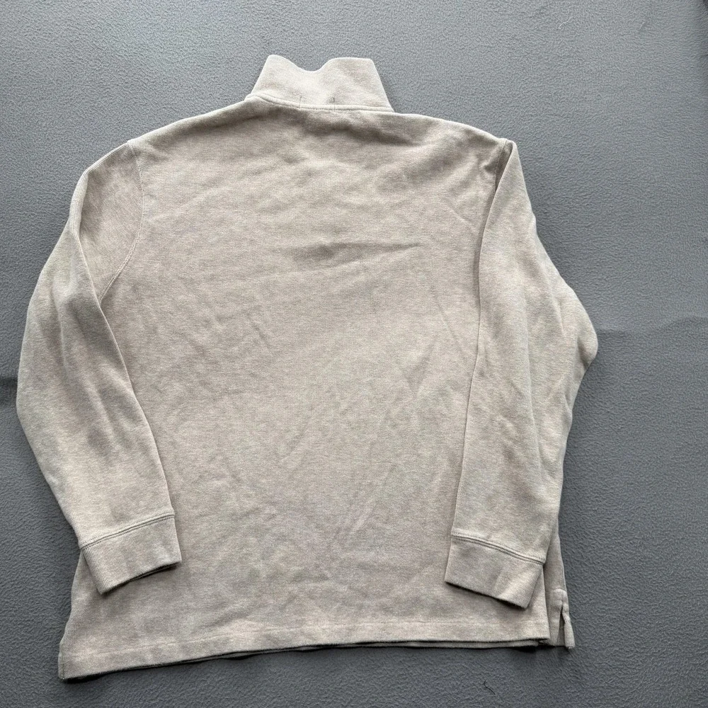 Polo Ralph Lauren Sweatshirt Mens XL Beige 1/4 Zip Mock Neck Cotton‎ Pullover